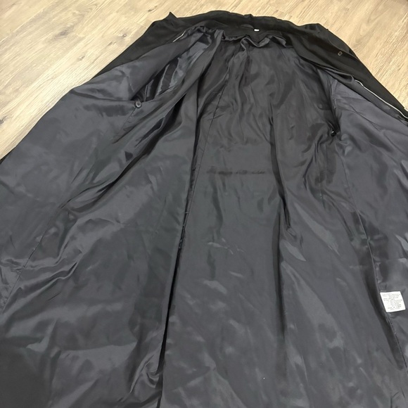 Vintage Braefair Women’s Sz 5/6 Button Down Trench Coat Black Waterproof - Picture 8 of 16